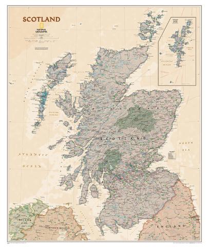 Nationwide Geographic - Scotland Government Map Laminated Poster graphic regarding Printable Map of Scotland named Countrywide Geographic - Scotland Government Map Laminated Poster